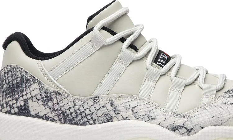 Air Jordan 11 Retro Low Light Bone Snakeskin Sneakers, White