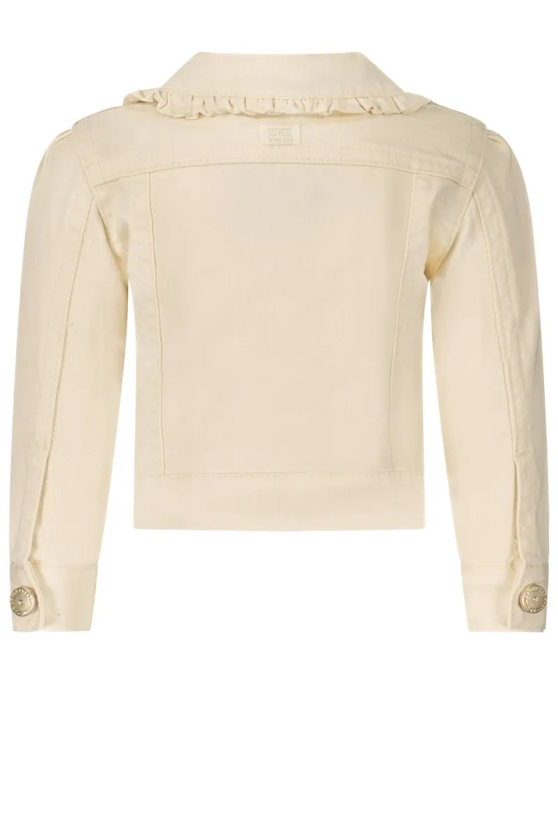 ALIDA ruffled collar jacket Ivory