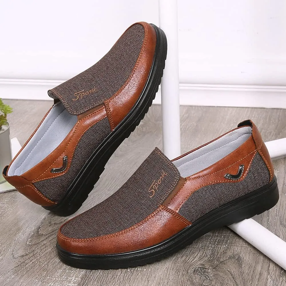 AngryMonkey Mens Slip On Loafer Plantar Fasciitis with Arch Support Dimleen Orthopedic Boat Shoes Pain Relief Cloth Shoes Large Sizes15