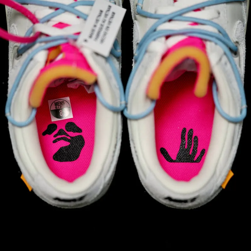 CE - OW x Dunk (NO.38) light blue shoelace pink buckle