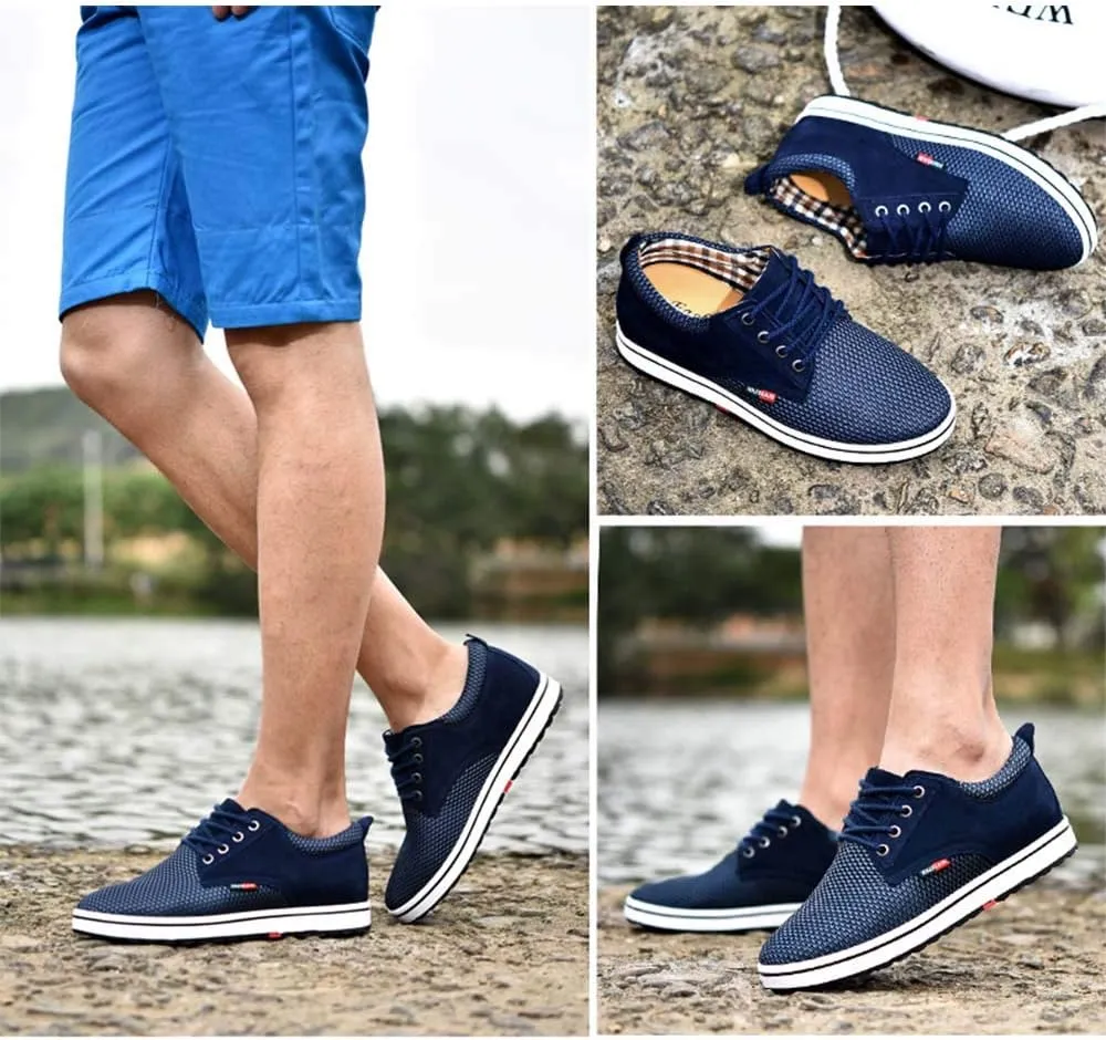 CERYTHRINA Men's Taller Height Increasing Elevator Shoes 2.36'' Lace-up Flannelette Cowhide Leather Dress Shoes