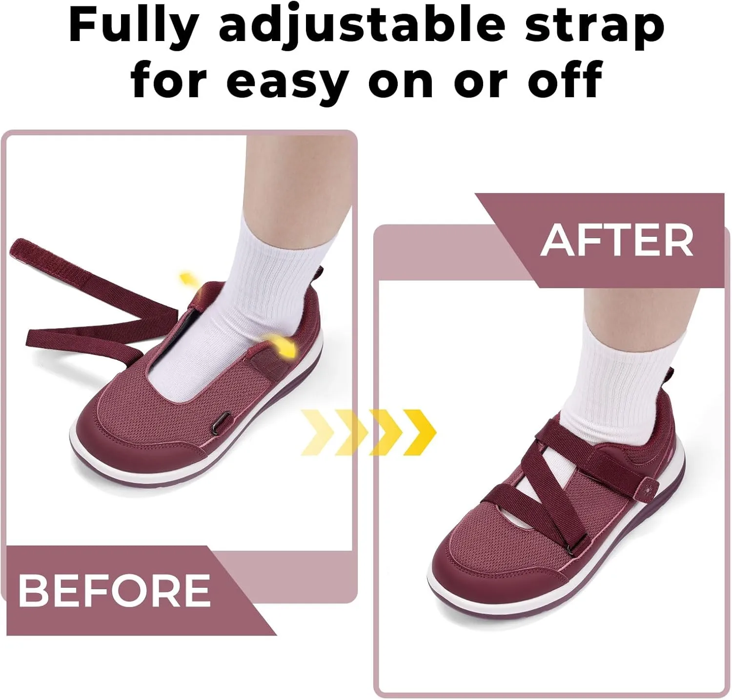 FitVille Extra Wide Shoes for Women Comfortable Adjustable Strap for Swollen Feet Diabetic Sandals for Women Wide Width Neuropathy Foot Pain Relief