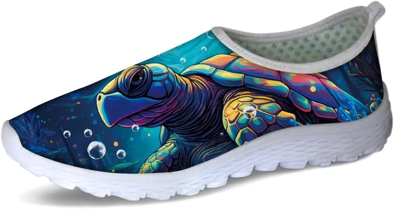 Forchrinse Floral Corgi Print Womens Mens Slip on Shoes Soft Mesh Walking Sneakers Sport Causal Travel Shoes Breathable