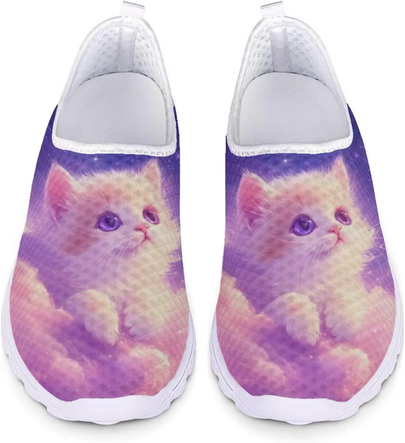Forchrinse Floral Corgi Print Womens Mens Slip on Shoes Soft Mesh Walking Sneakers Sport Causal Travel Shoes Breathable