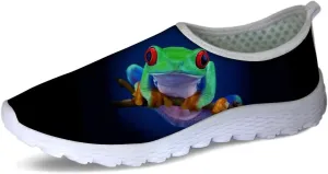 Forchrinse Floral Corgi Print Womens Mens Slip on Shoes Soft Mesh Walking Sneakers Sport Causal Travel Shoes Breathable