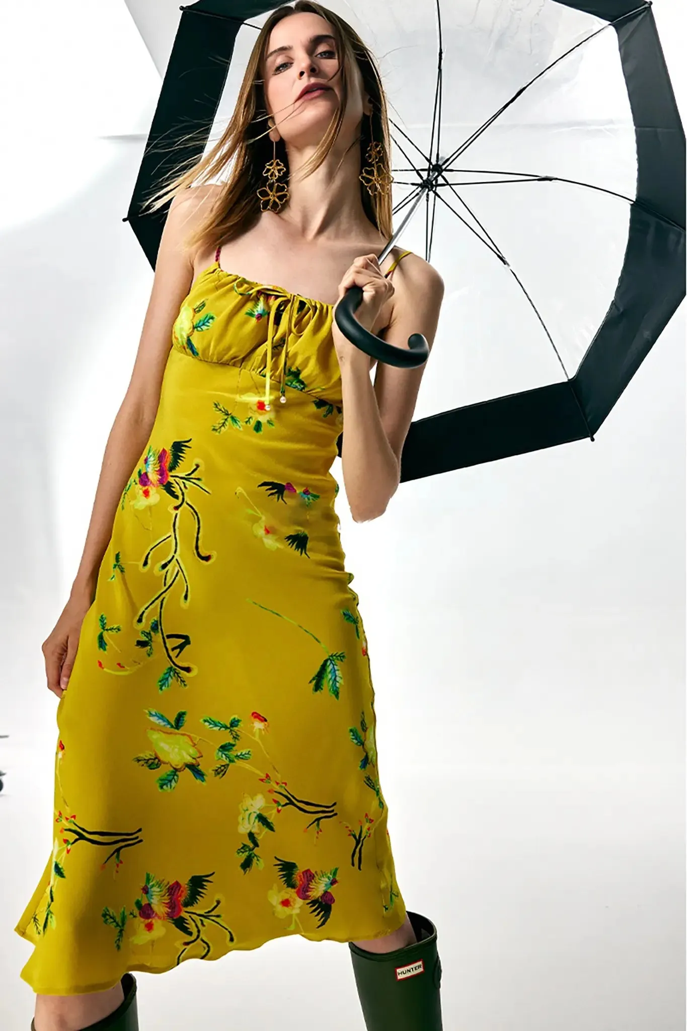 French Inspired Mulberry Silk Printed Vacation Slip Dress