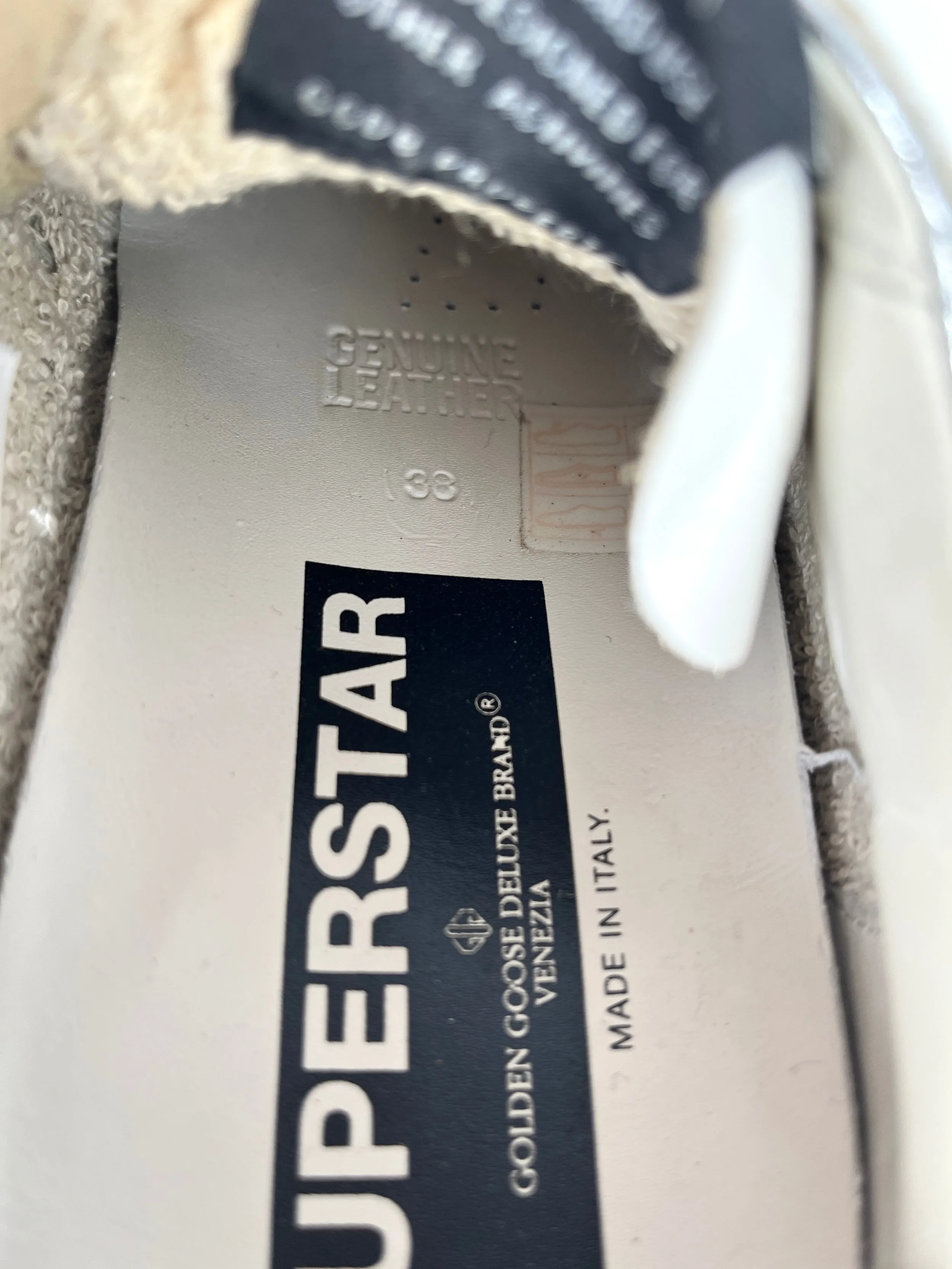 Golden Goose Superstar Silver White Pink Floral Low Top Sneakers 38 8