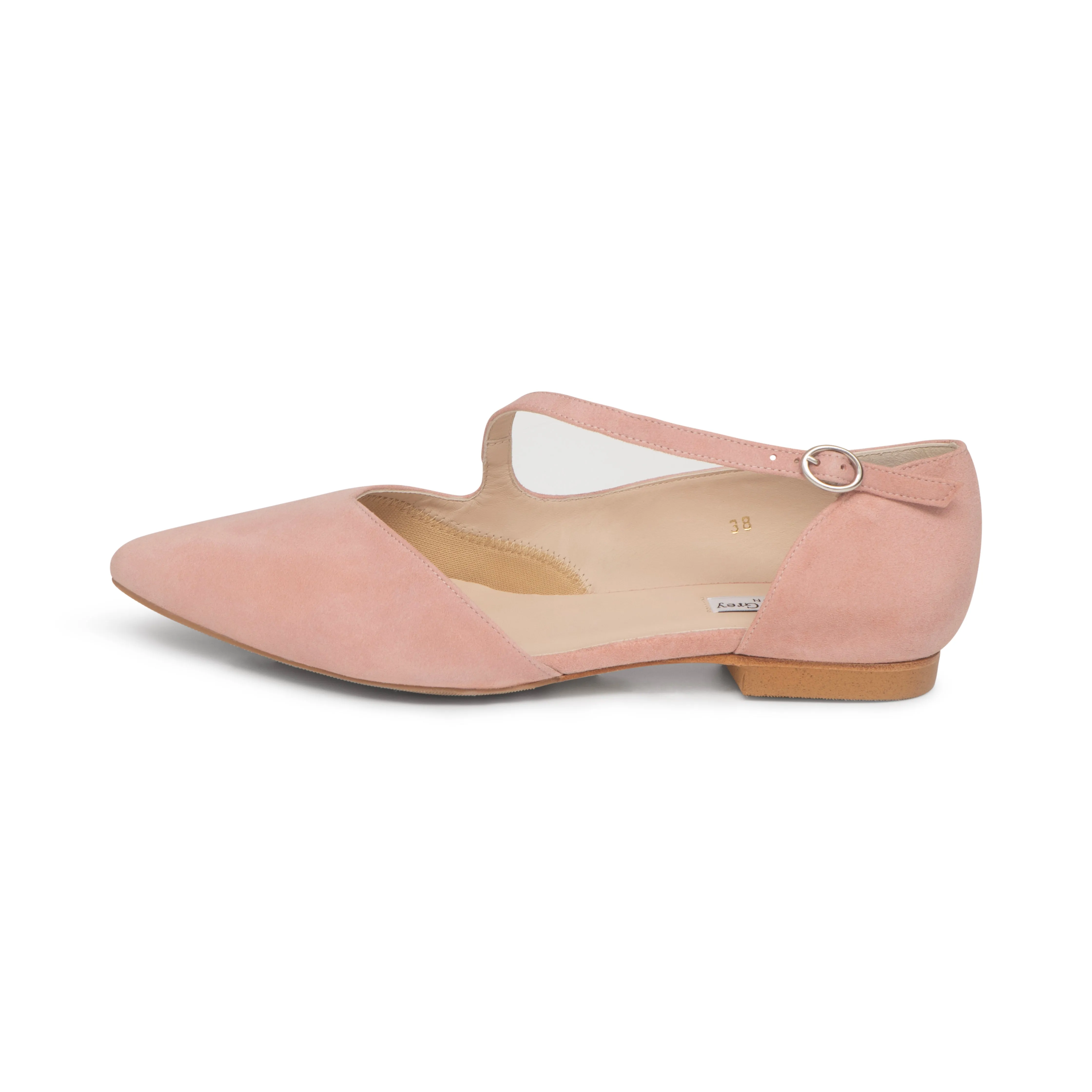 Indy Extra Wide Width Flats - Peony Pink Suede