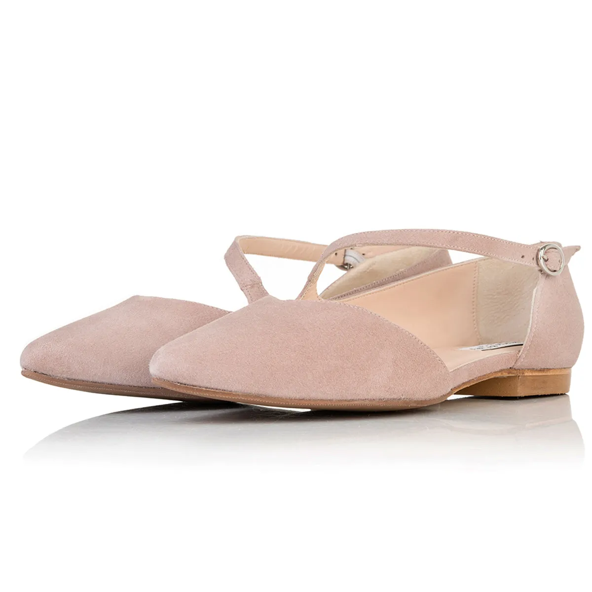 Indy Extra Wide Width Flats - Rose Pink Suede