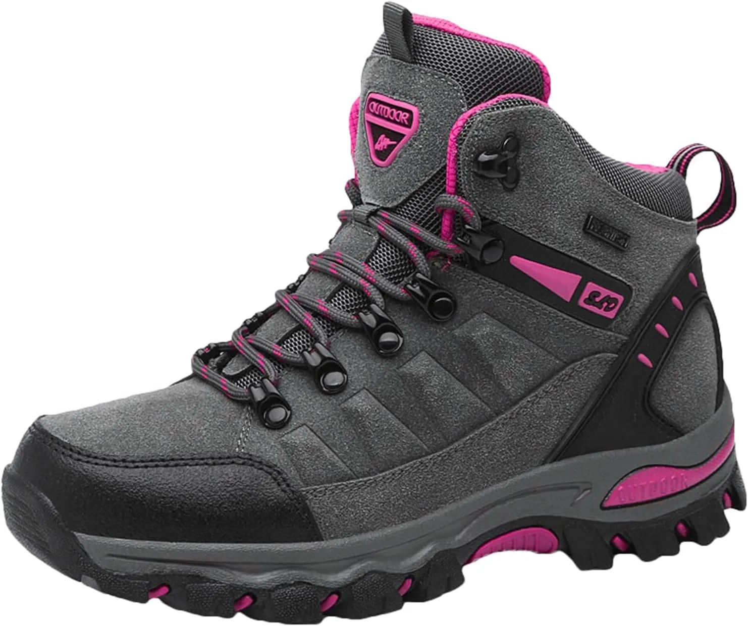 JiuQing Women's Walking Boots Waterproof Trekking & Hiking Shoes for Backpacking Camping Trails Outdoor Walking