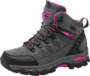 JiuQing Women's Walking Boots Waterproof Trekking & Hiking Shoes for Backpacking Camping Trails Outdoor Walking