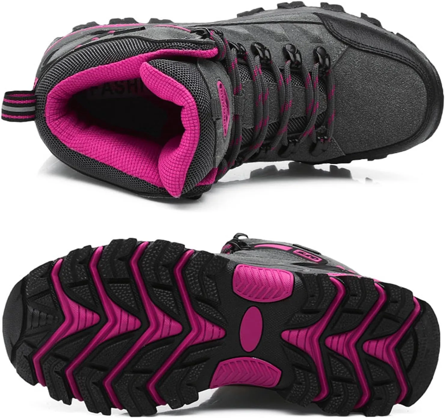 JiuQing Women's Walking Boots Waterproof Trekking & Hiking Shoes for Backpacking Camping Trails Outdoor Walking