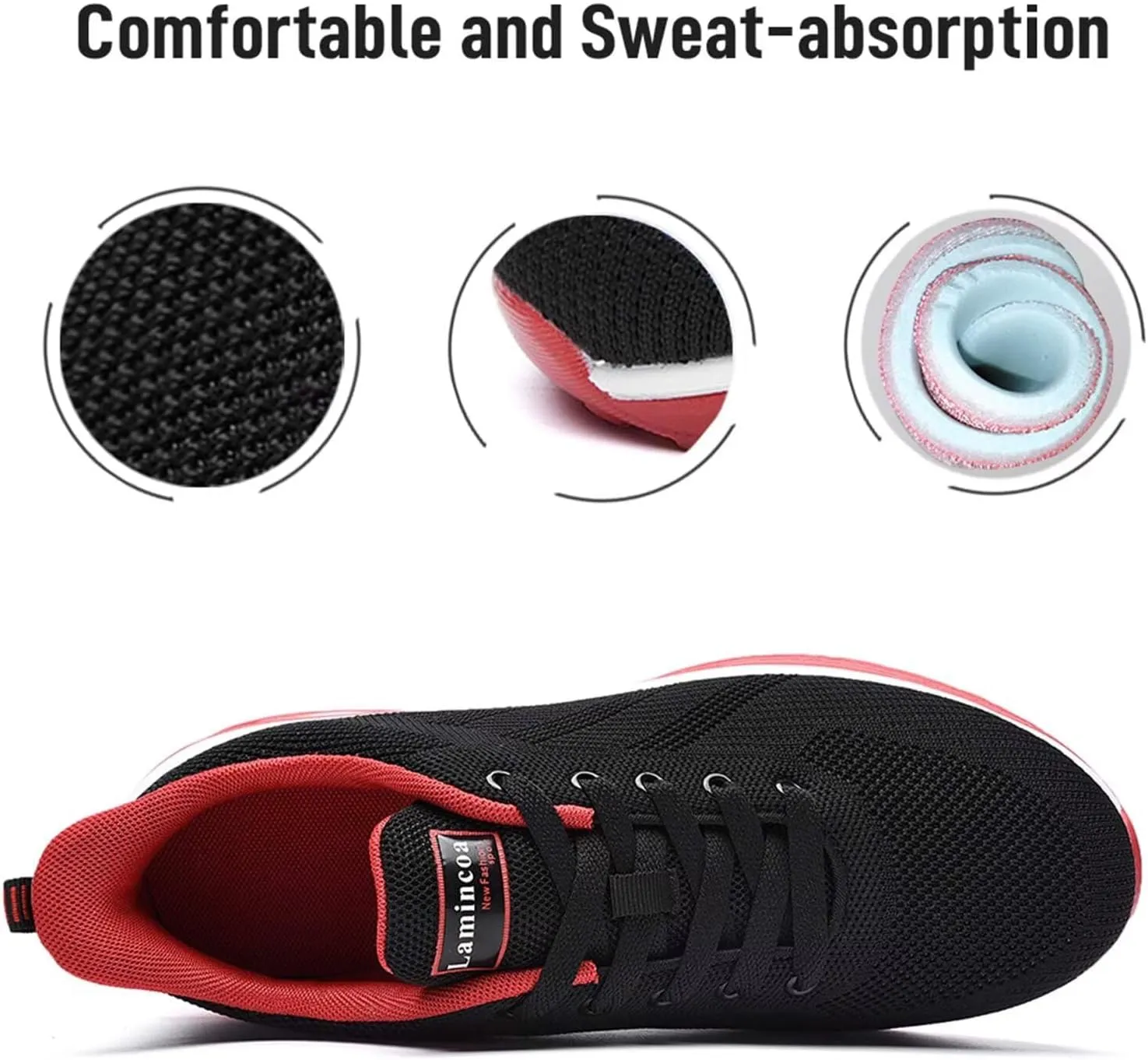 Lamincoa Womens Walking Shoes Lightweight Running Shoes Womens Tennis Shoes Non Slip Air Shoes Breathable Mesh Air Cushion Sneakers for Gym Workout Sports