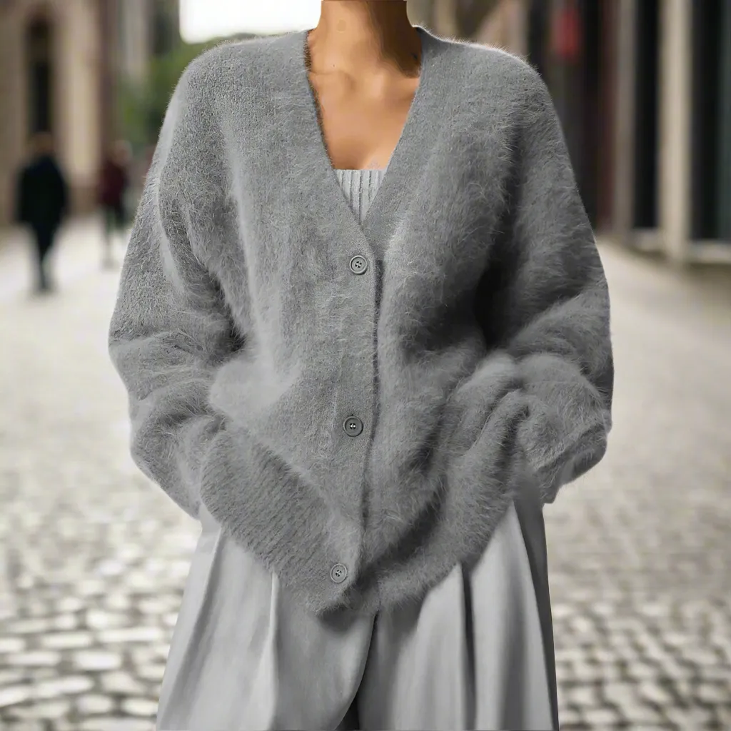 Mariko Vest | Chic Kasjmier Vest met V-hals en Knopen ||