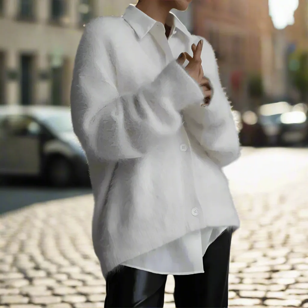 Mariko Vest | Chic Kasjmier Vest met V-hals en Knopen ||