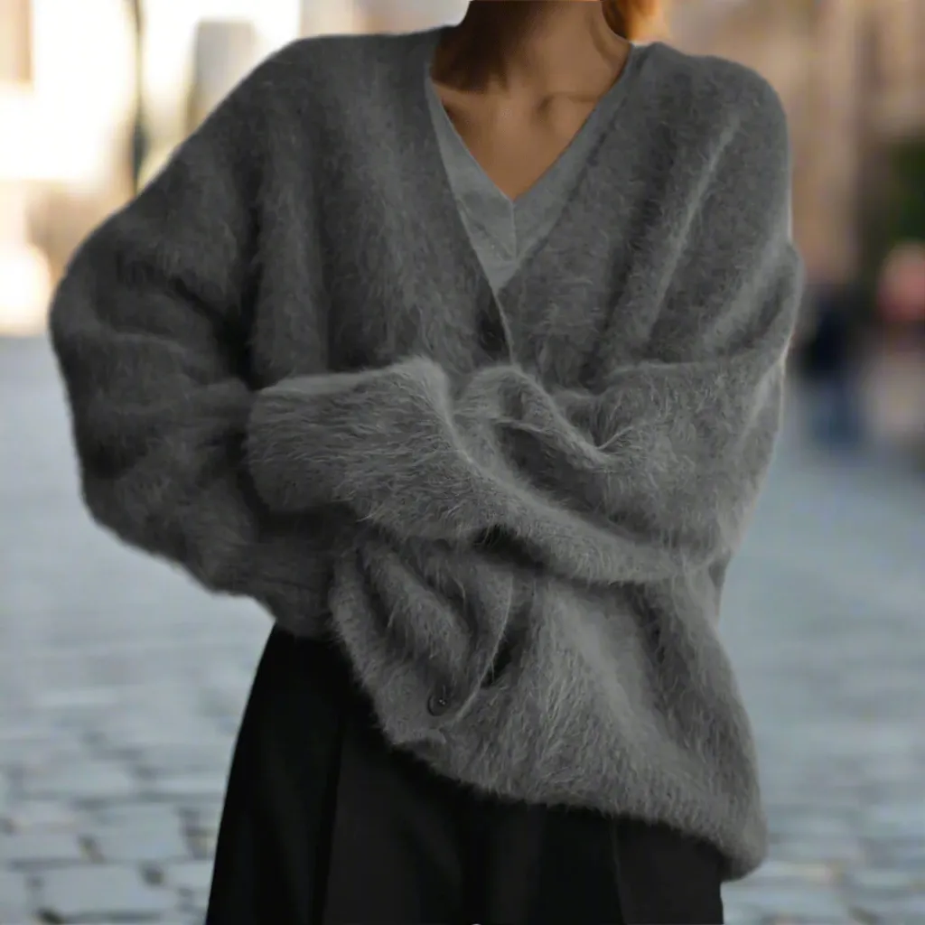 Mariko Vest | Chic Kasjmier Vest met V-hals en Knopen ||