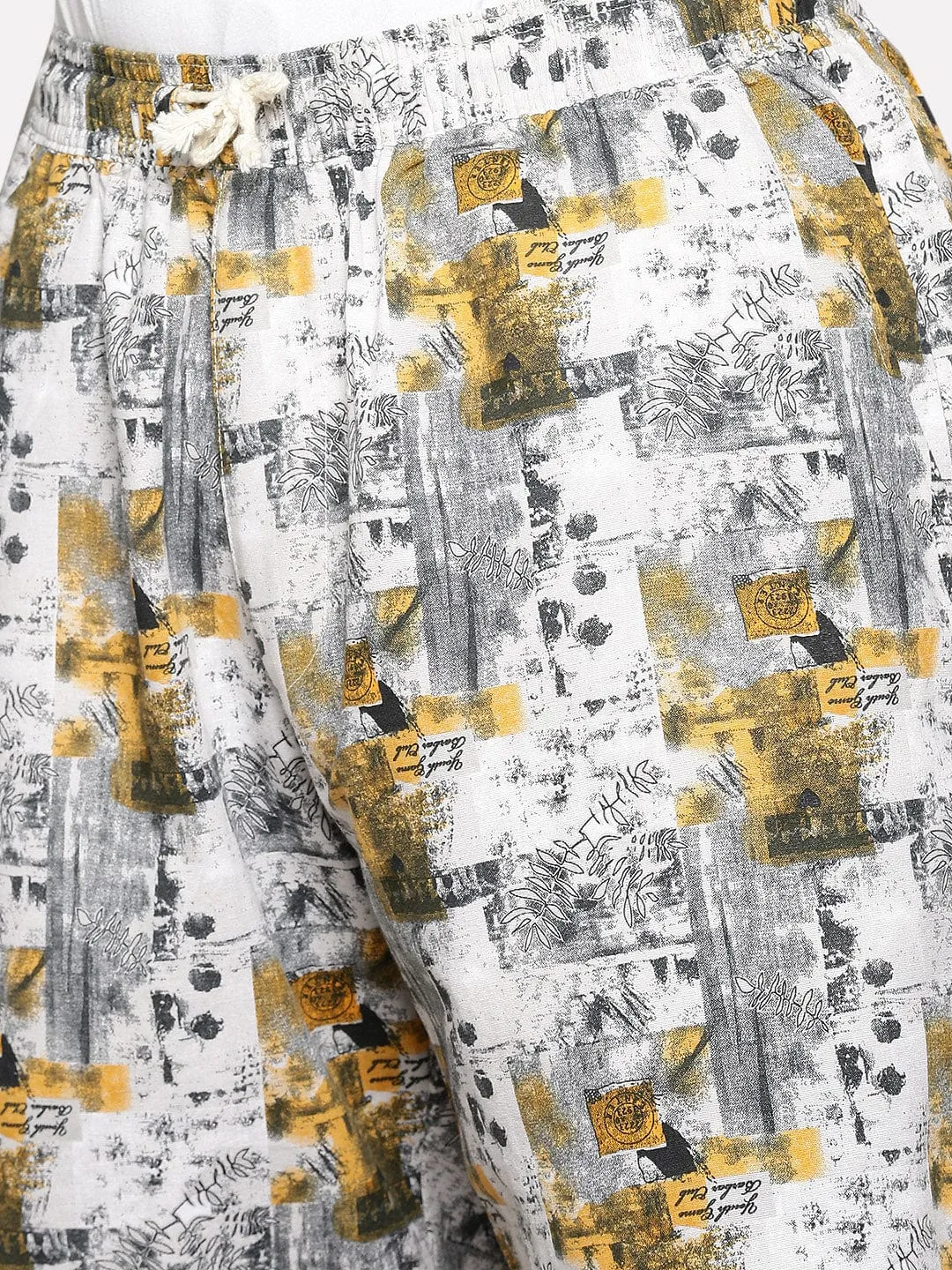 Men Tropical Cuban Collar Grey Co Ords Set