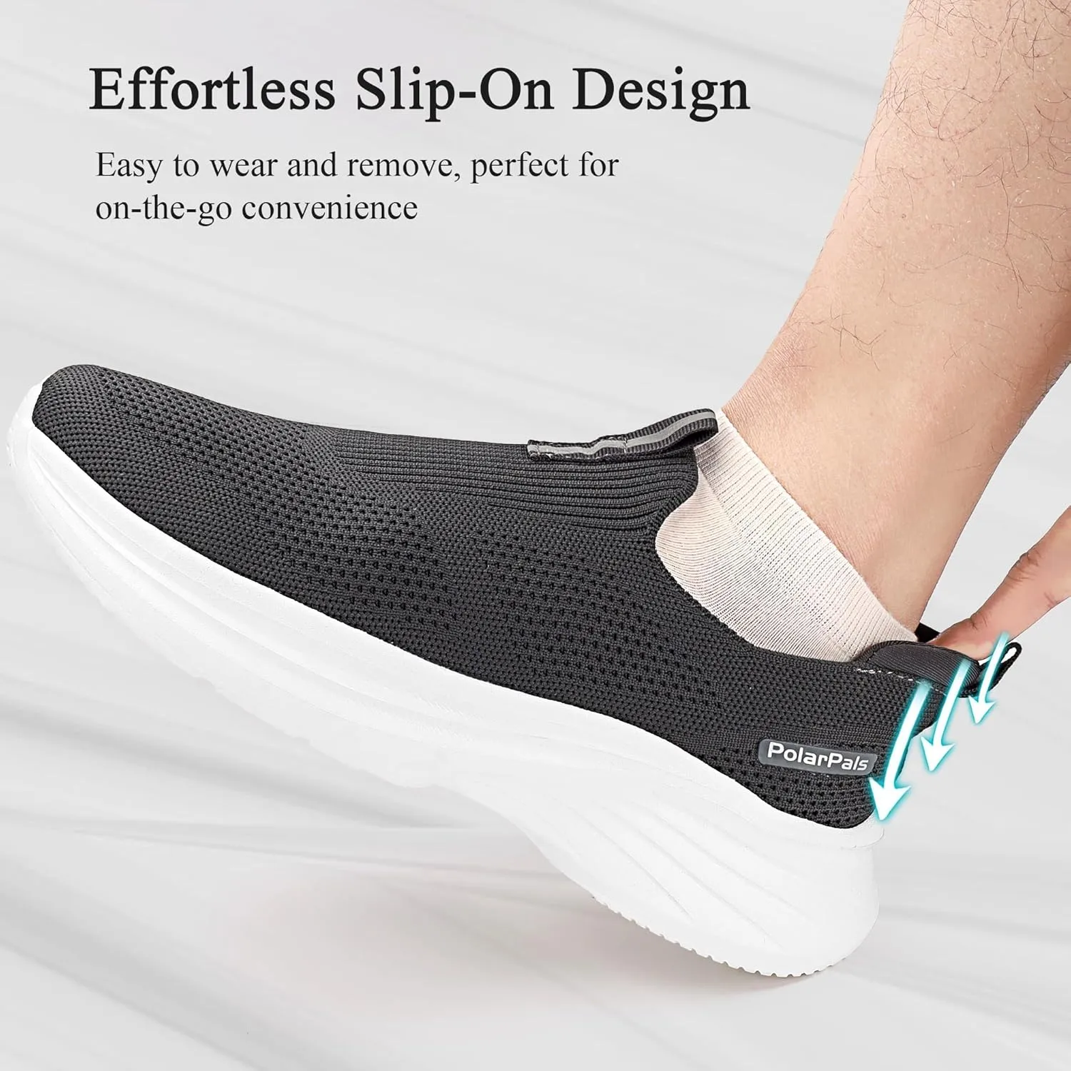 Mens Walking Shoes Slip On Tennis Shoe Athletic Gym Workout Shoes Comfortable Lightweight Cross Training Fashion Sneakers