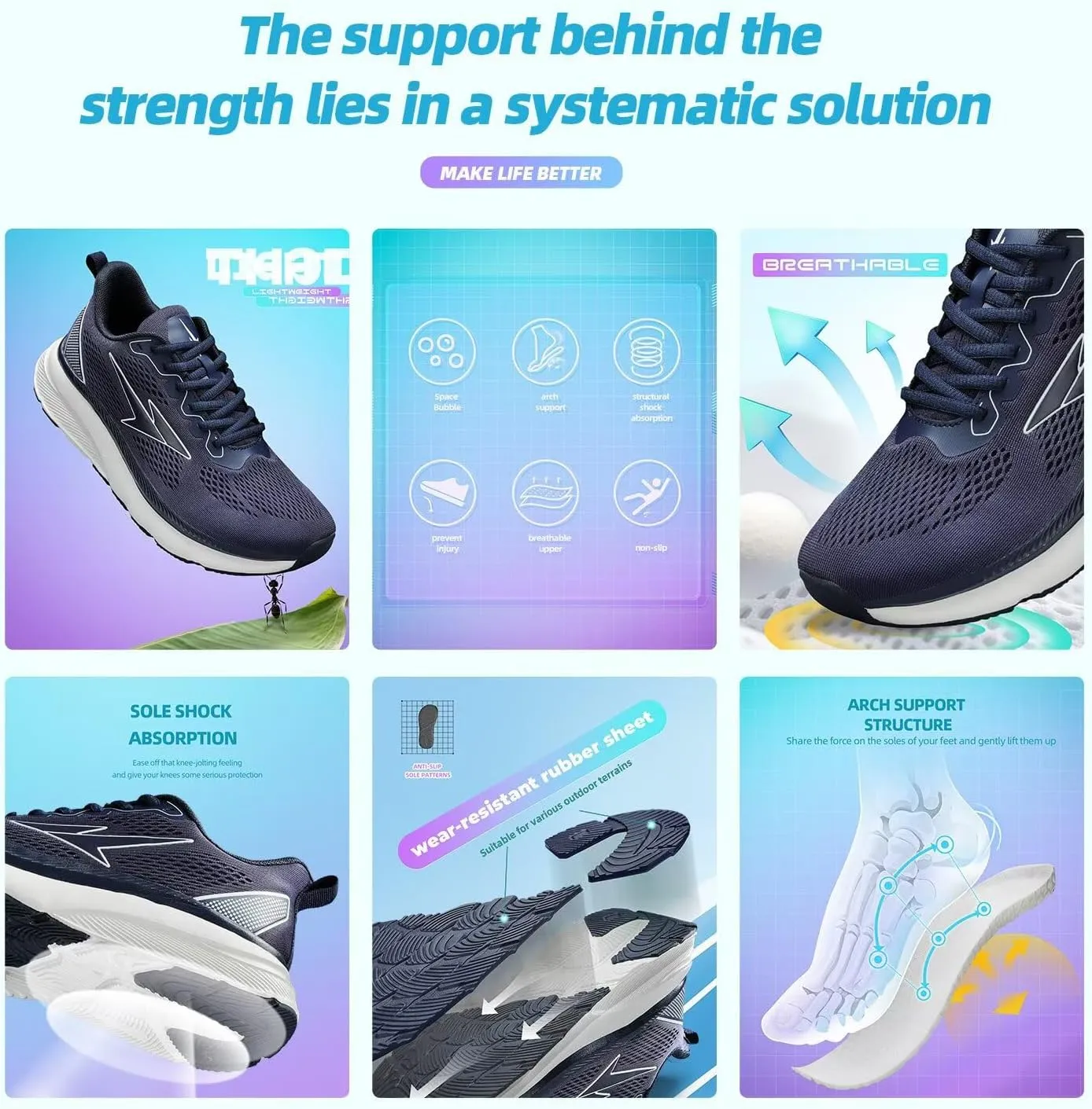 Mens Wide Walking Shoes Soft Sole Non Slip Running Comfortable Tennis Breathable Athletic Gym Workout Sport Sneakers