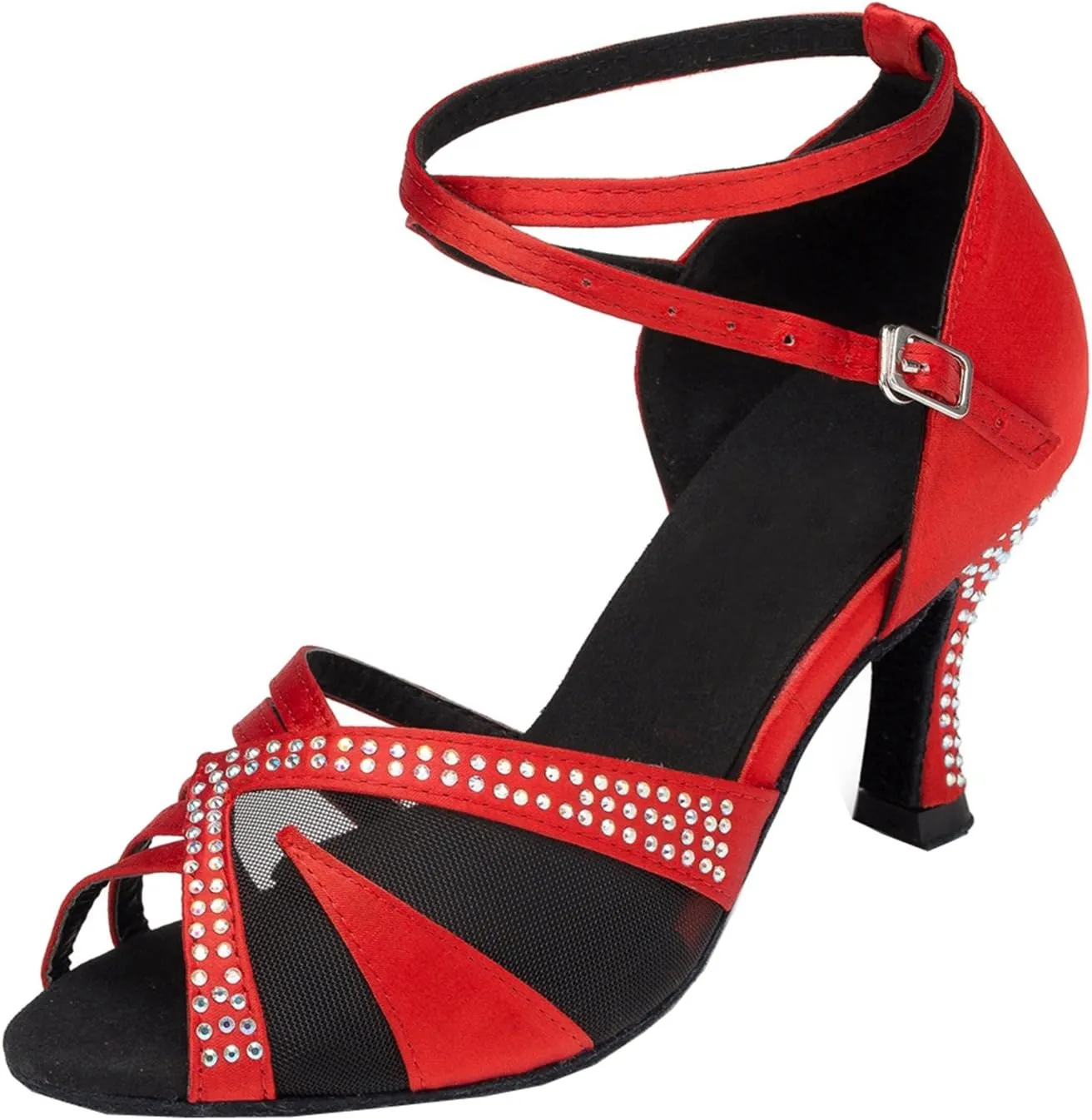 Minishion Women's TH165 Custom Make Satin Wedding Ballroom Latin Taogo Dance Sandals
