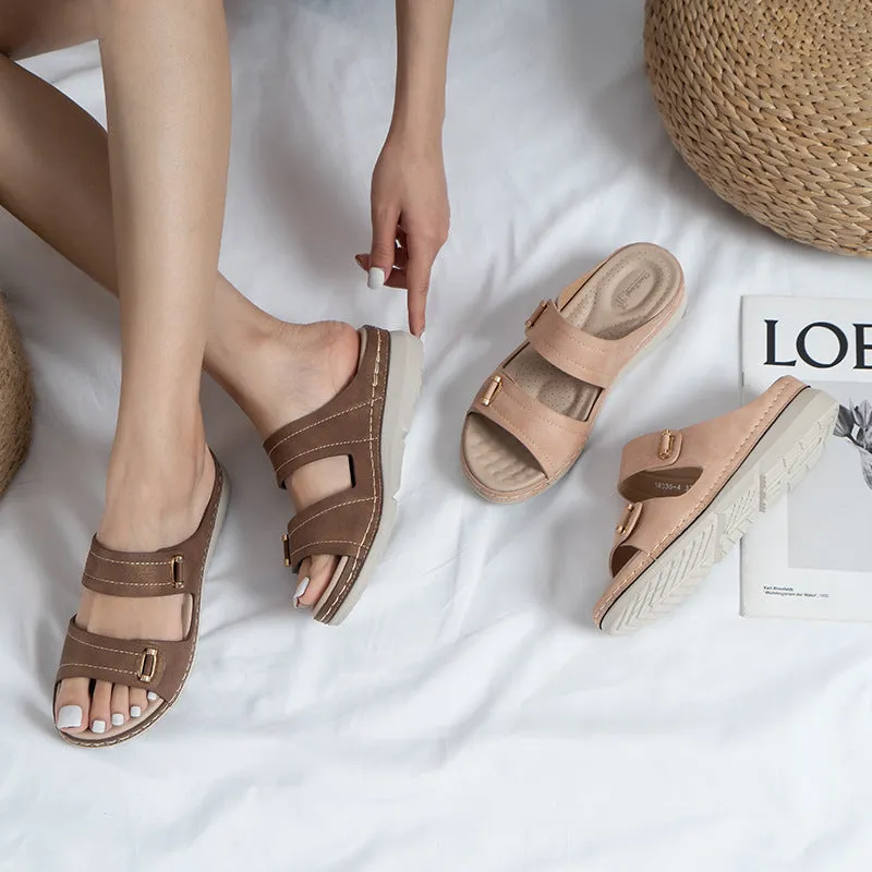 Nanccy Comfortable Sloping Heel Thick Bottom Sandals