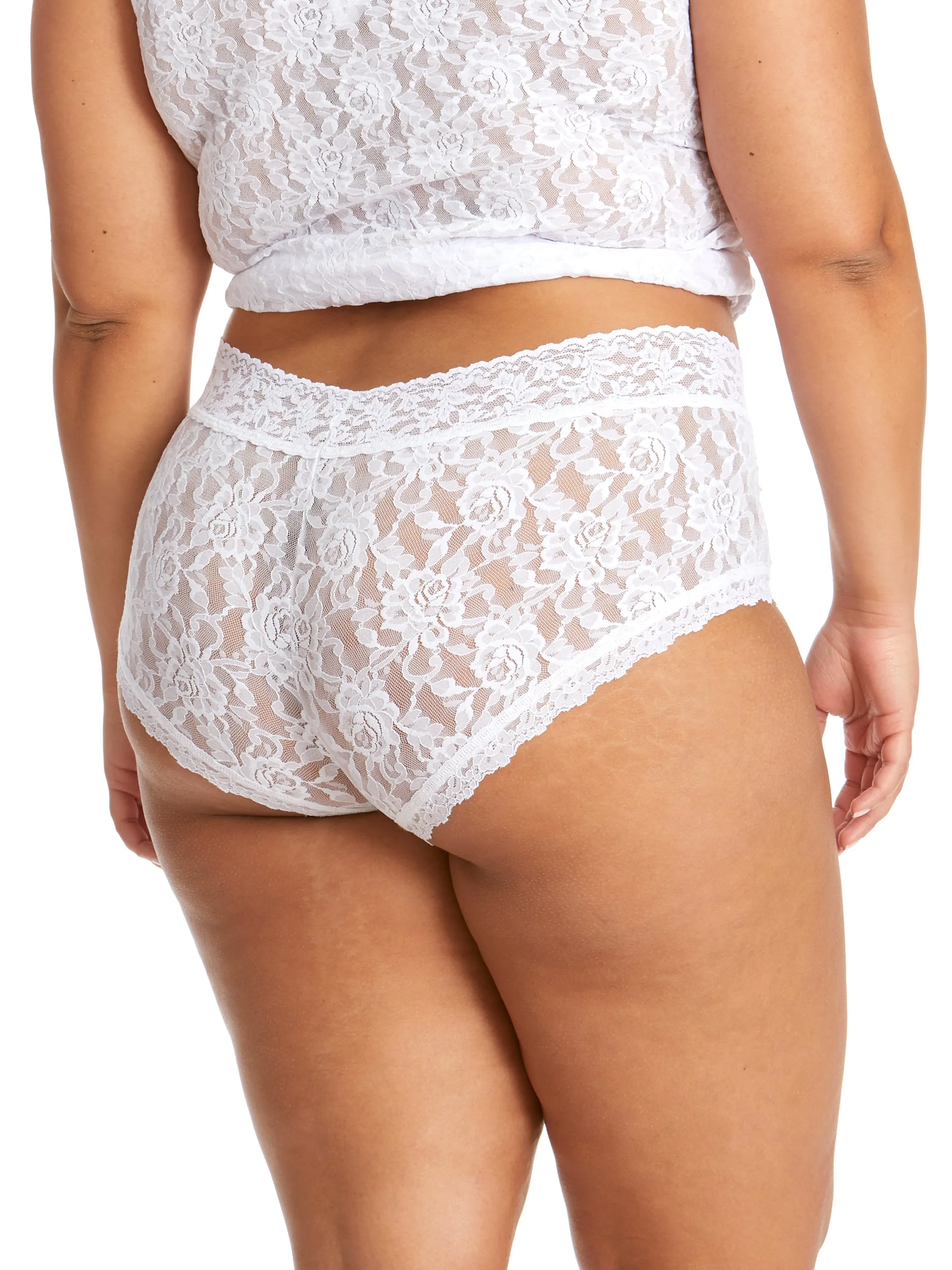 Plus Size Signature Lace Boyshort White Sale