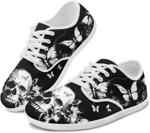 Rose Skull Design Barefoot Minimalist Shoes Womens Zero Drop Wide Width Fashion Sneaker