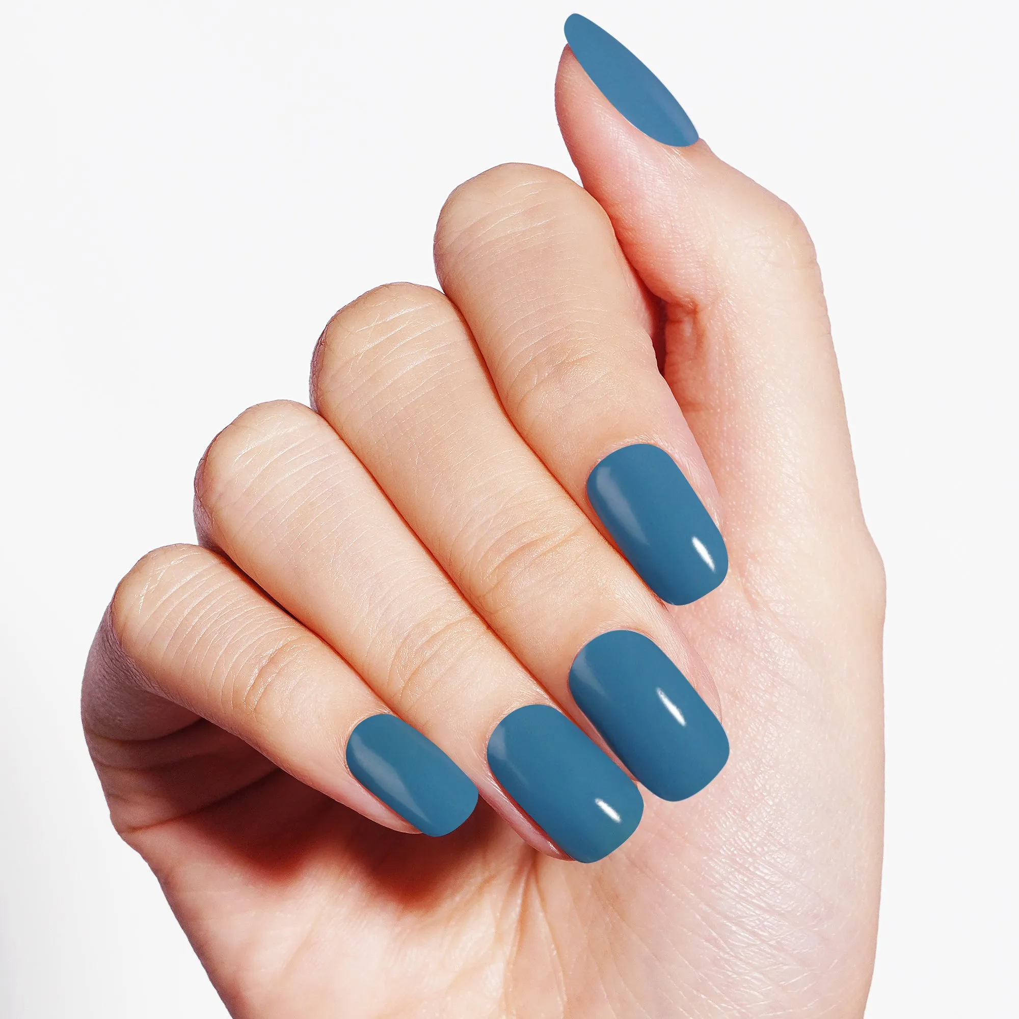 Sophisticated Teal Matte Semi Cured Gel Nail Strips | Indigo - 2392