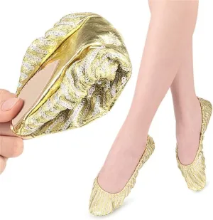 Split Sole Ballet Dance Shoes, Soft Leather Ballet Practice Shoes Belly Dance Training Shoes with Sequins, Girls Women Anti-Slip Ballet Slipper Jazz Gymnastic Pirouette Dance Shoes Yoga Flat Shoe