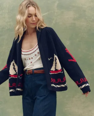 The Great - Sailboat Lodge Cardigan Dark Navy