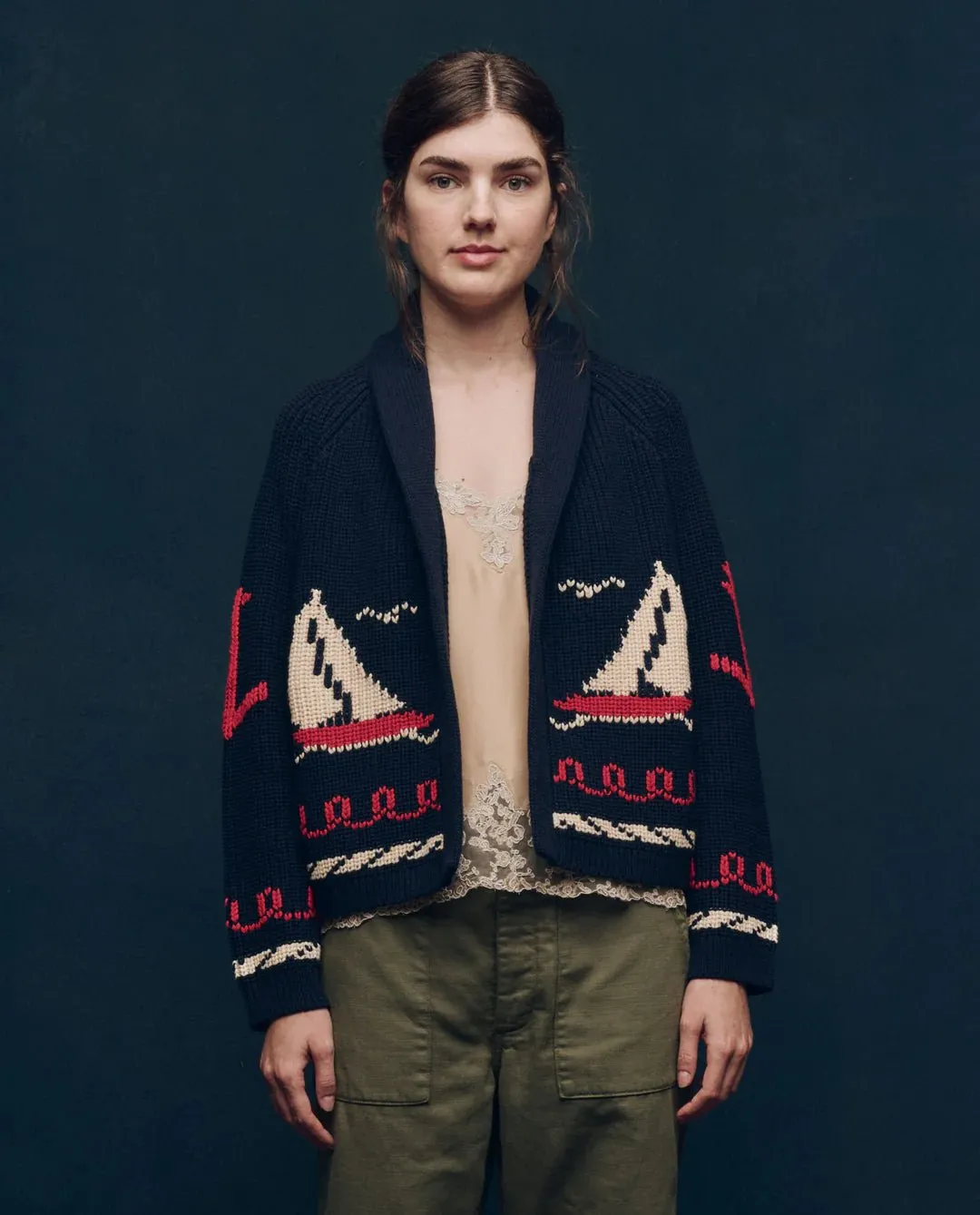 The Great - Sailboat Lodge Cardigan Dark Navy