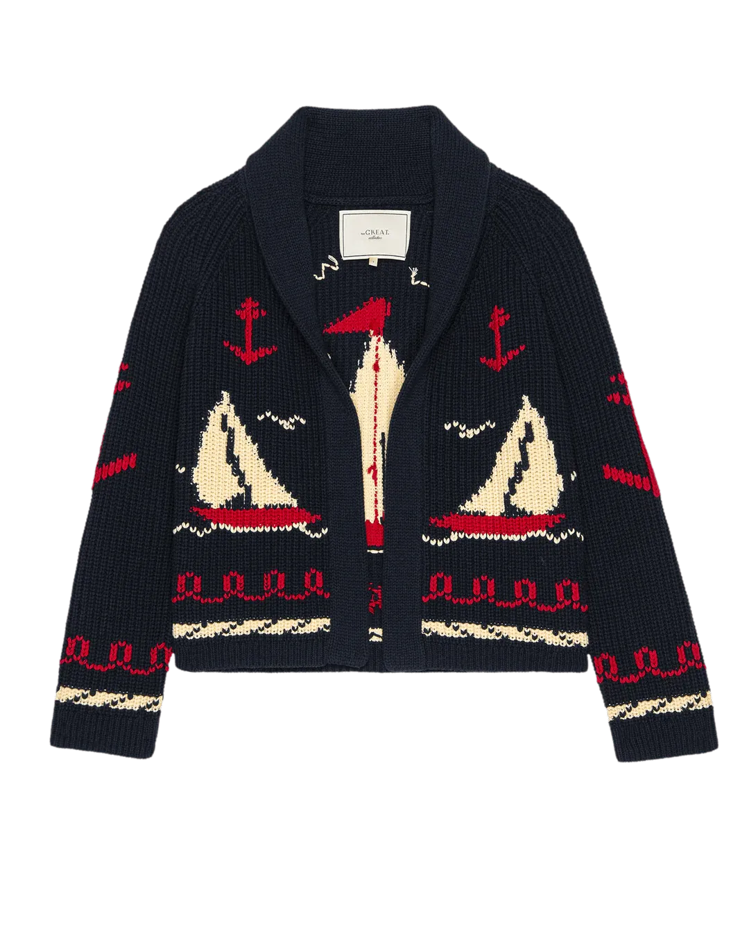 The Great - Sailboat Lodge Cardigan Dark Navy