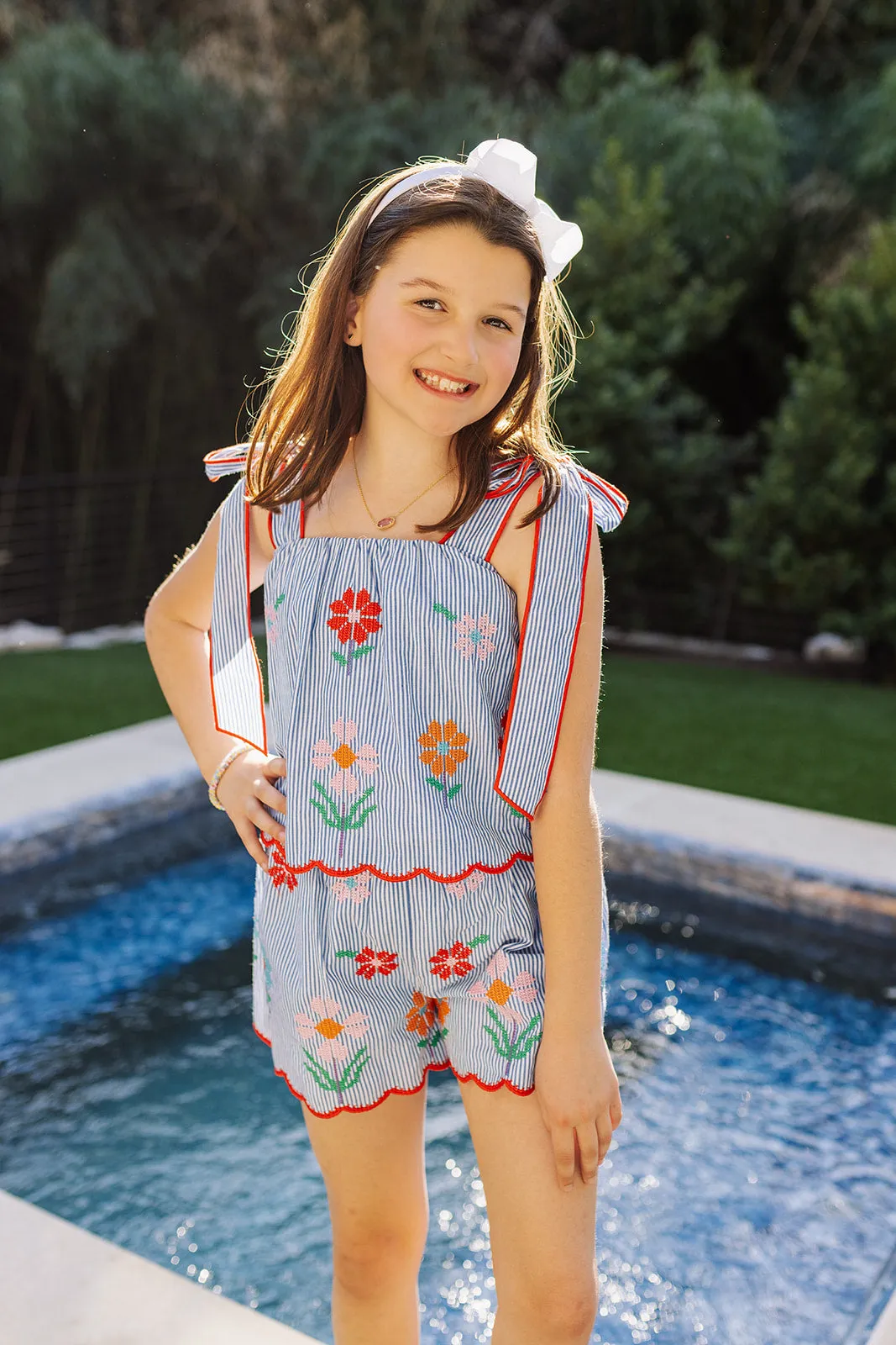 The Tristen Tie Strap Tween Top