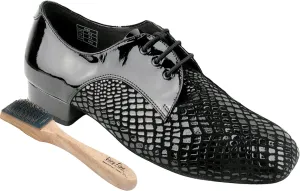 Very Fine Men's Salsa Ballroom Tango Latin Dance Shoes CD1418 Bundle with Dance Shoe Wire Brush Heel 1"