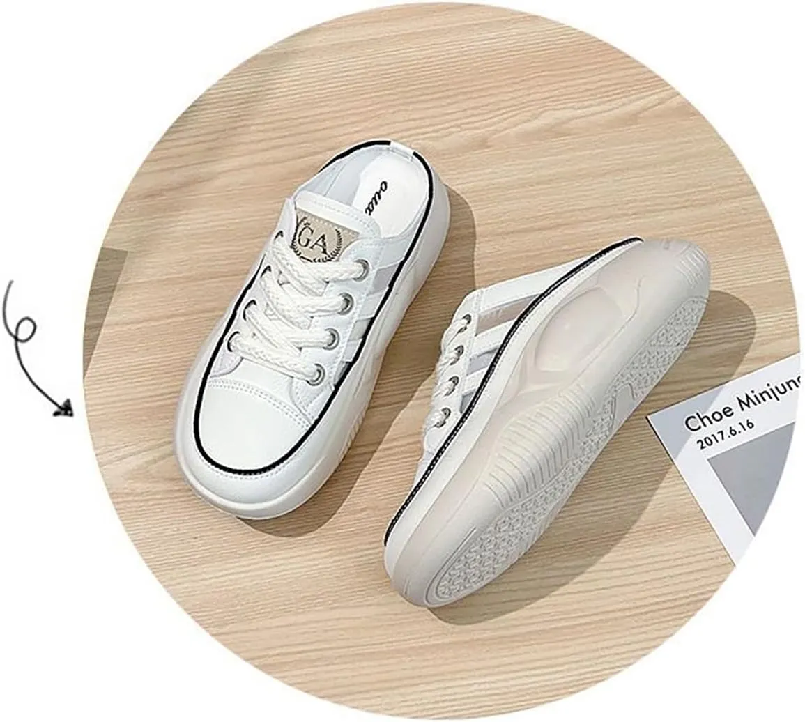 Women Cutout Platform Sneaker Sandals Breathable Mesh Sport Shoes Slip-On Platform MulesGarden Clogs Sandals