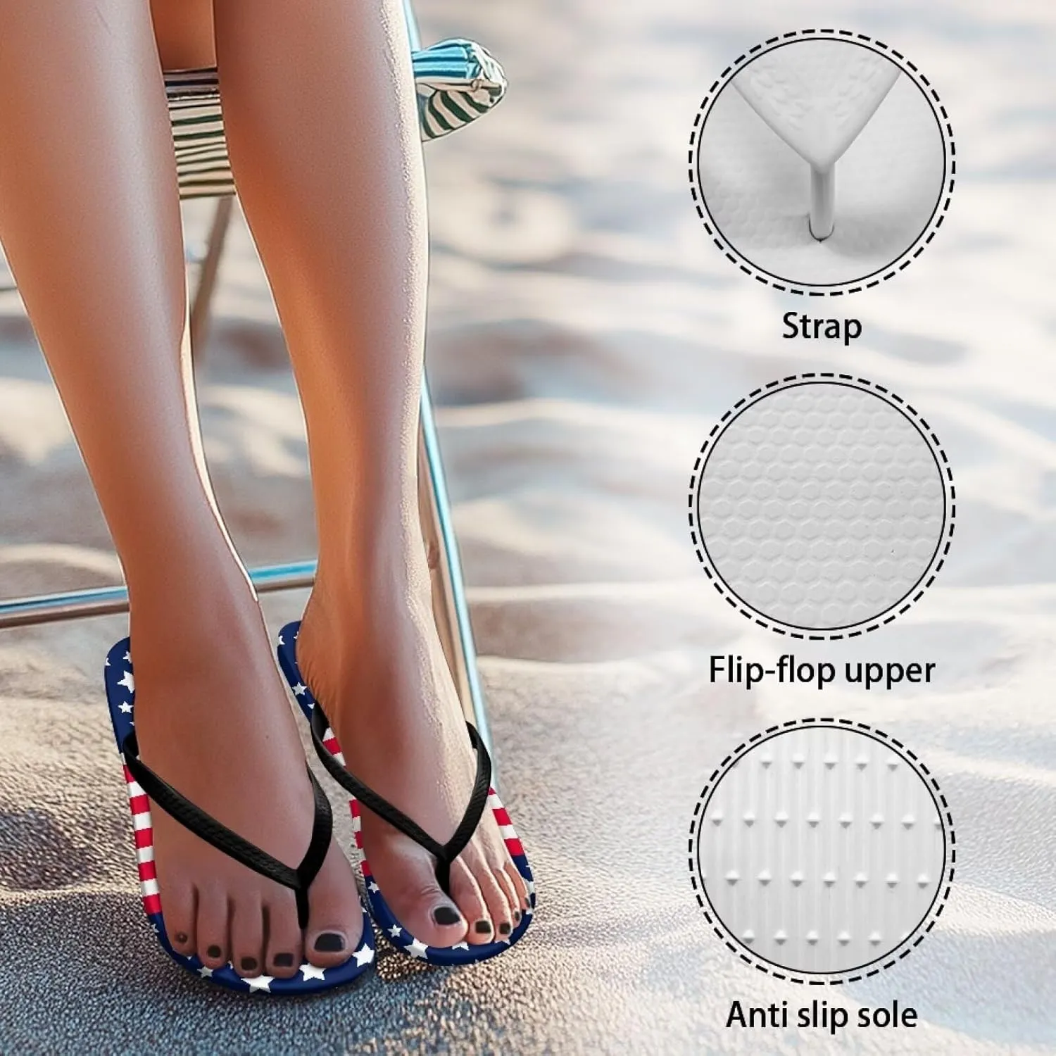 Women Flip Flops with Arch Support Yoga Mat Summer Beach Walking Comfortable Thong Sandals Slip On Indoor Outdoor