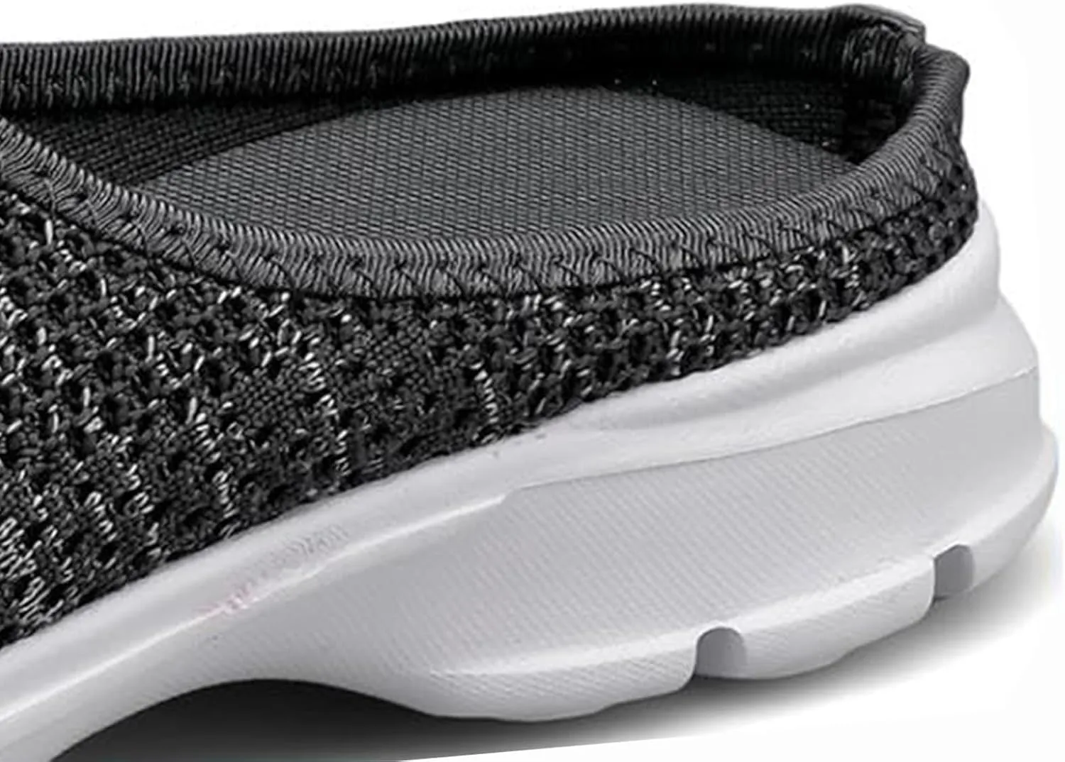 Womens Backless Walking Sneakers Summer Slip-on Mule Shoes Breathable Slippers Closed Toe Slides Comfort Walking Shoes