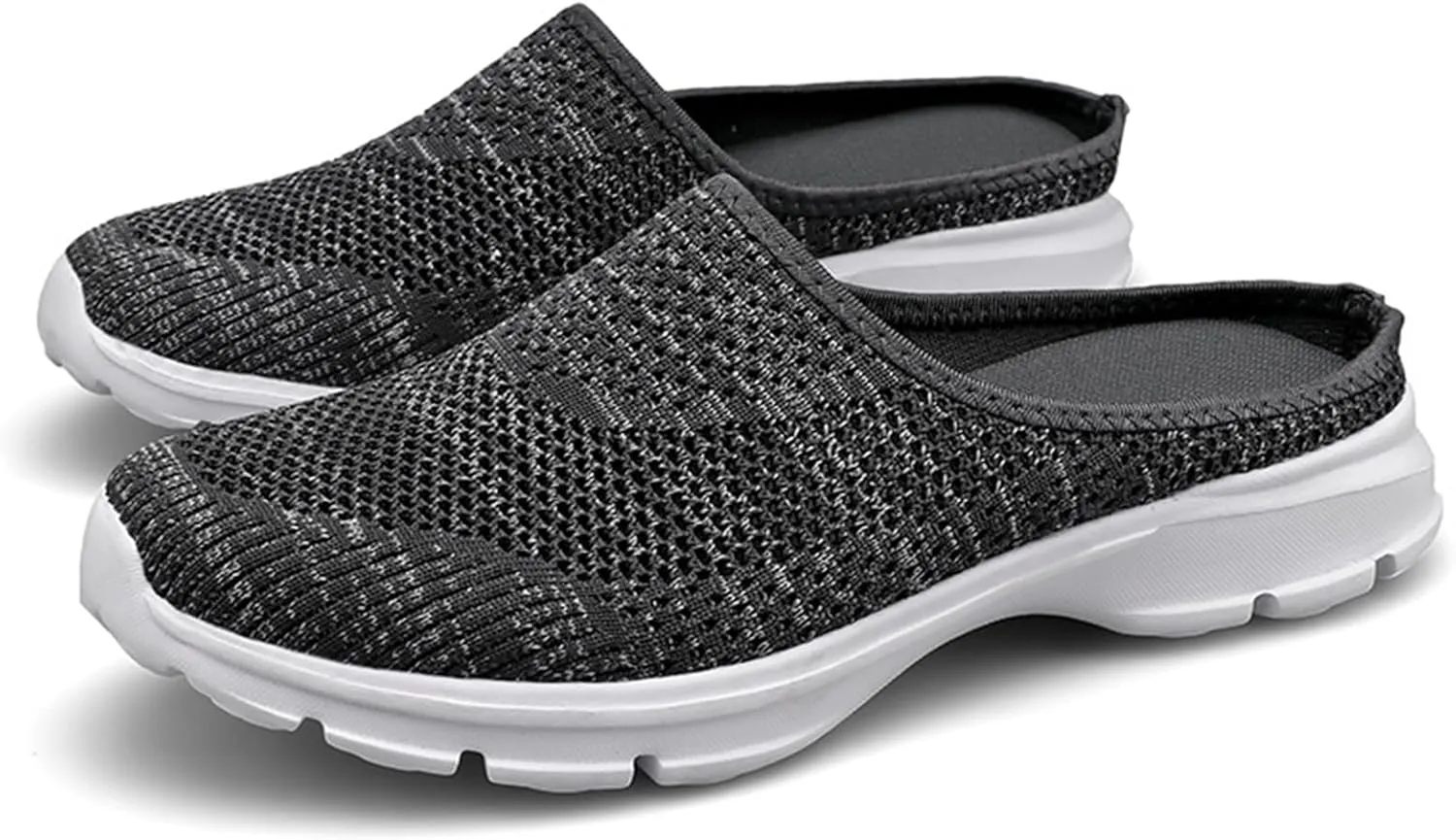 Womens Backless Walking Sneakers Summer Slip-on Mule Shoes Breathable Slippers Closed Toe Slides Comfort Walking Shoes